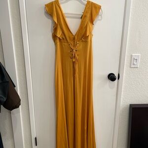 BCBGeneration Mustard Backless Maxi Dress